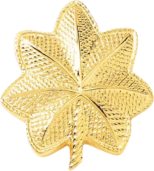J66 Large Major Leaves Collar Insignia - Embossed (1 1/8" H)
