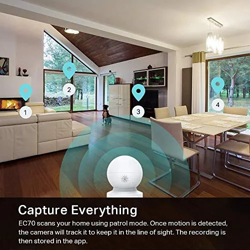 Kasa Indoor Pan/Tilt Smart Security Camera, 1080p HD Dog Camera 2.4GHz with Night Vision, Motion Detection for Baby and Pet Monitor, Cloud & SD Card Storage, Works with Alexa & Google Home (EC70)