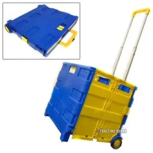 Large Folding Shopping Trolley Cart Foldable Rolling Car Boot Storage Box 40kg