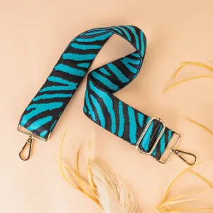 LBT0012 - Zebra Print Bag Strap - Blue