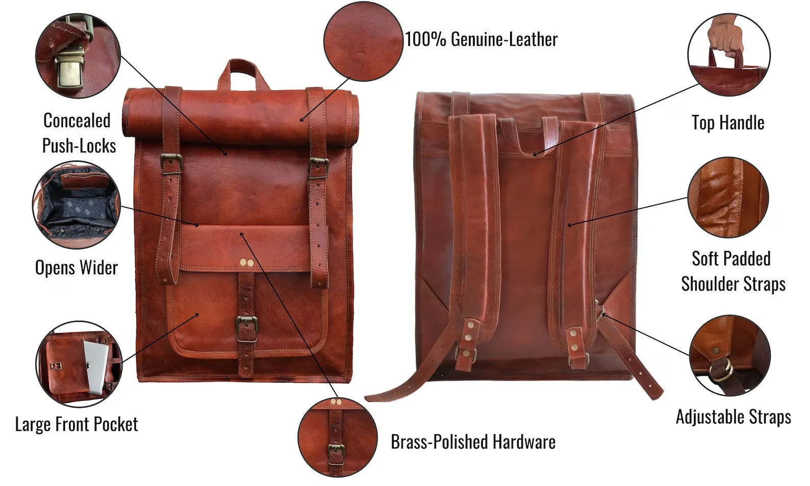 Leather Backpack, Rucksack