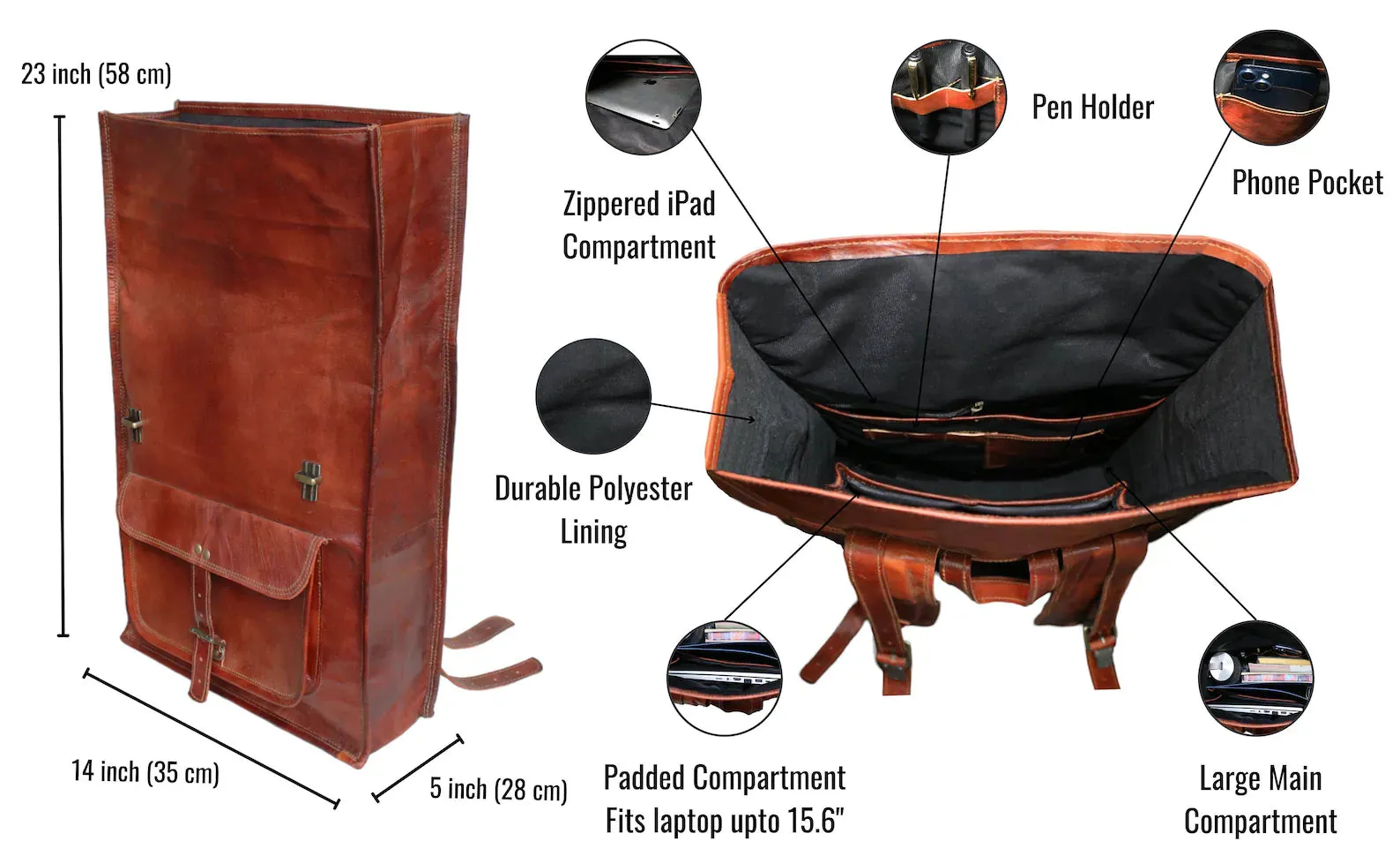 Leather Backpack, Rucksack