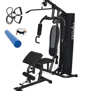 Lifeline Home Gym Equipment Deluxe 005 For Workout At Home Bundles With Resistance Band and Full Round Foam Roller || Available on EMI