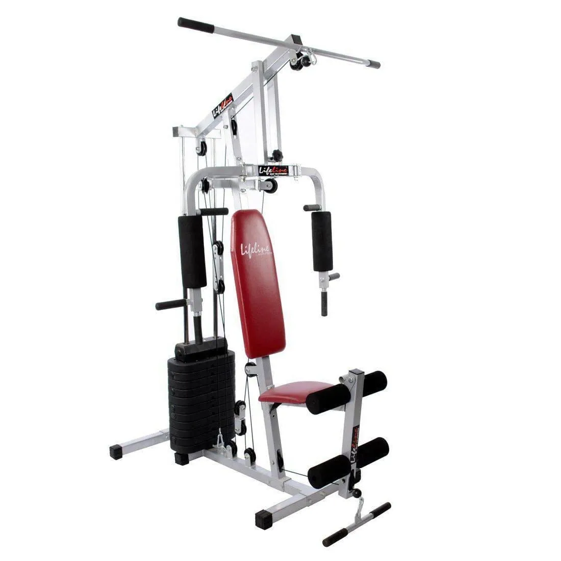 Lifeline Multi Home Gym Station 002 Bonus with Weider Gold Whey Protein 908 Gms (Vanilla) and Weider Premium BCAA Powder (Sunny Orange) || Available on EMI