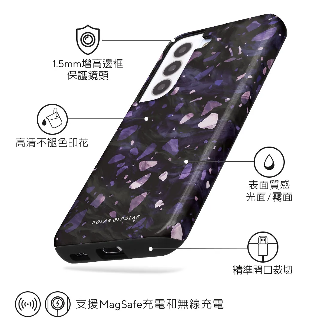 Lilac Terrazzo Gem Custom - Samsung Galaxy S22 5G Case