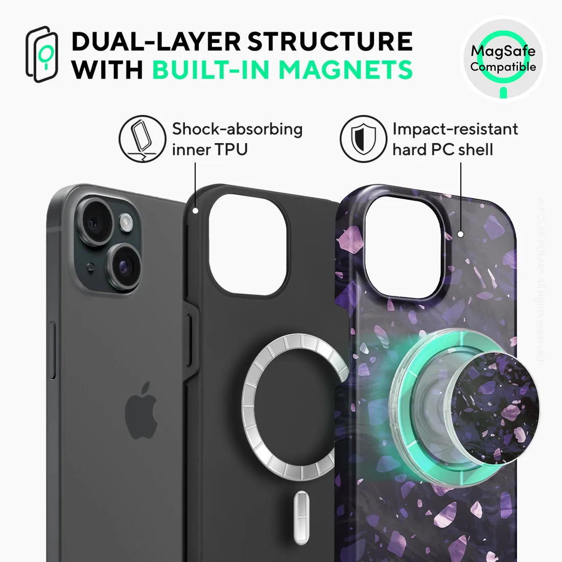 Lilac Terrazzo Gem - iPhone 15 Case