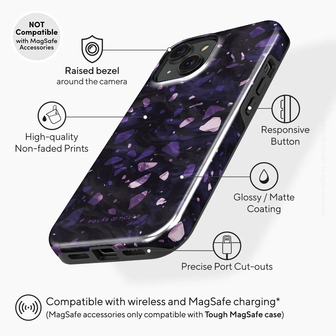 Lilac Terrazzo Gem - iPhone 15 Case