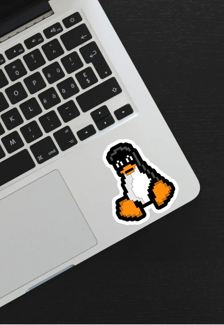 Linux Tux In Pixel Sticker