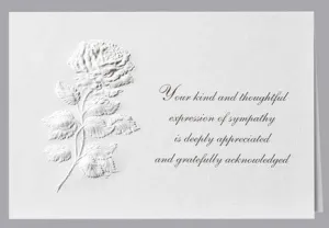 Long Stem Rose Acknowledgment Standard Print Embossed Panel- ST131-AK