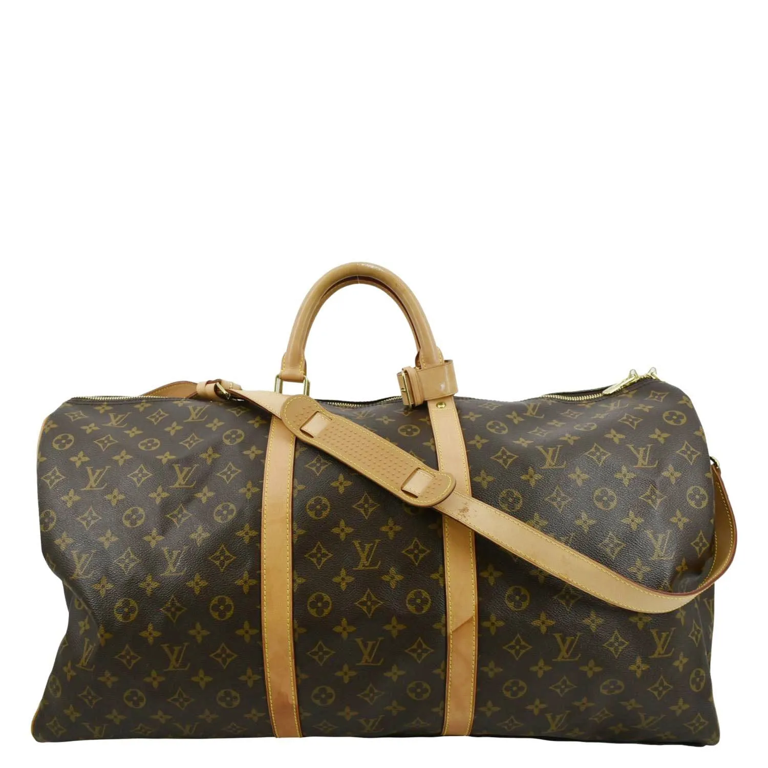 LOUIS VUITTON Keepall 60 Monogram Canvas Travel Bag Brown