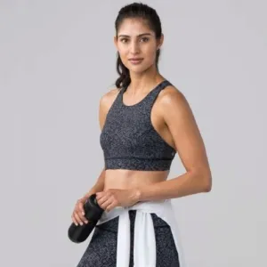 Lululemon Fast &amp; Free Nulux Sports Bra Soundwave Alpine White Black 12