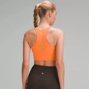🆕🍋lululemon mesh-back train bra *med. support A/B cup Orange Frappe