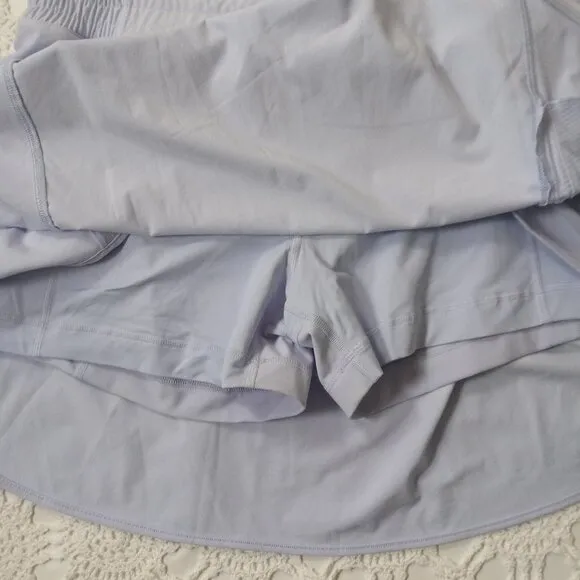 Lululemon Skirt Skort Attached Shorts Baby Blue Zip Pocket Tennis 12/14 Women