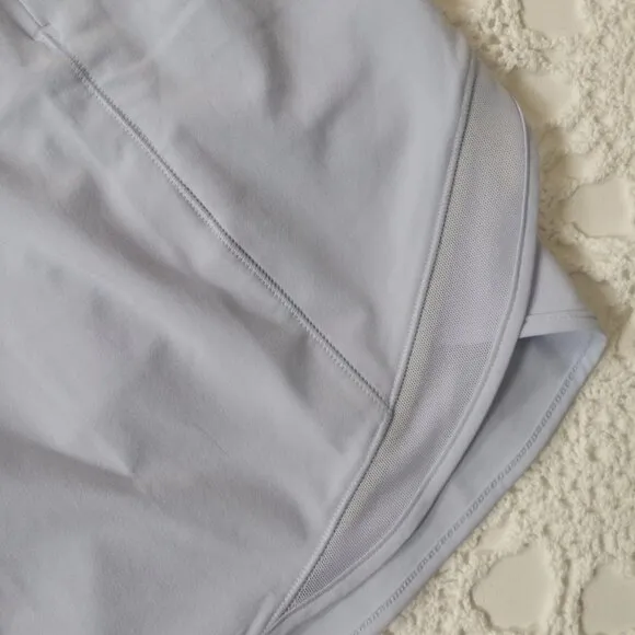Lululemon Skirt Skort Attached Shorts Baby Blue Zip Pocket Tennis 12/14 Women