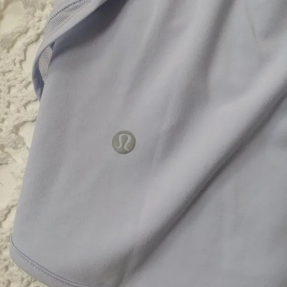 Lululemon Skirt Skort Attached Shorts Baby Blue Zip Pocket Tennis 12/14 Women
