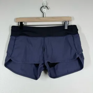 Lululemon Speed Up Lined Short Navy Blue Stripe Running Gym Women’s Size 8
