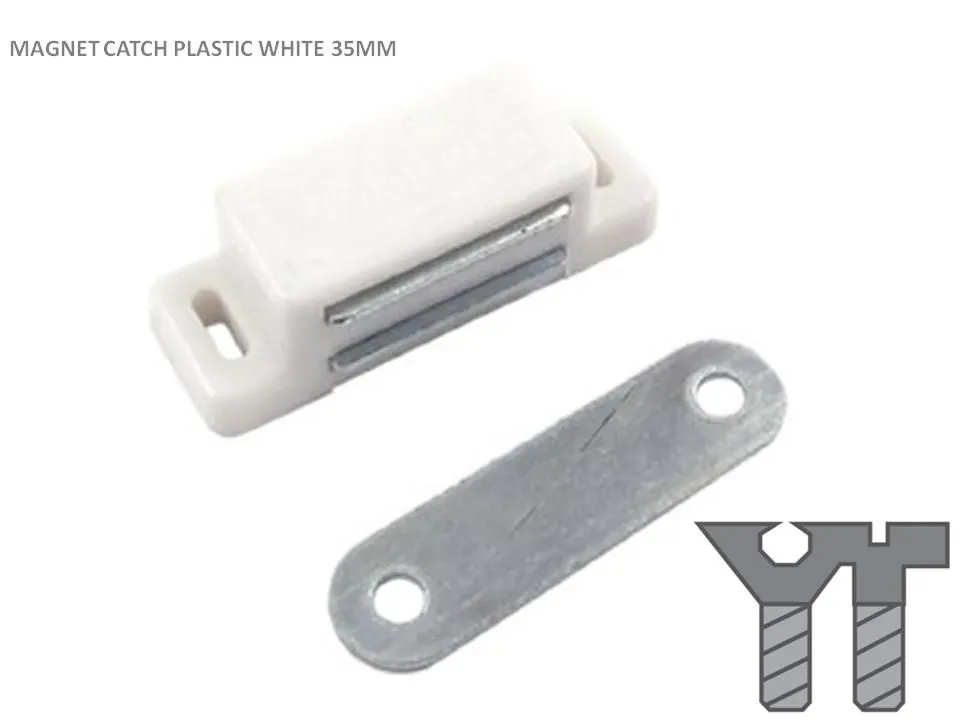 MAGNET CATCH PLASTIC 55MM - WHITE