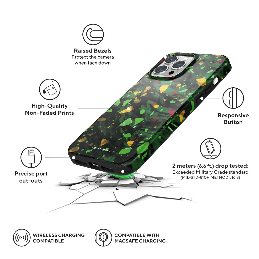 Malachite Terrazzo Gem Custom - iPhone 13 Pro Max Case