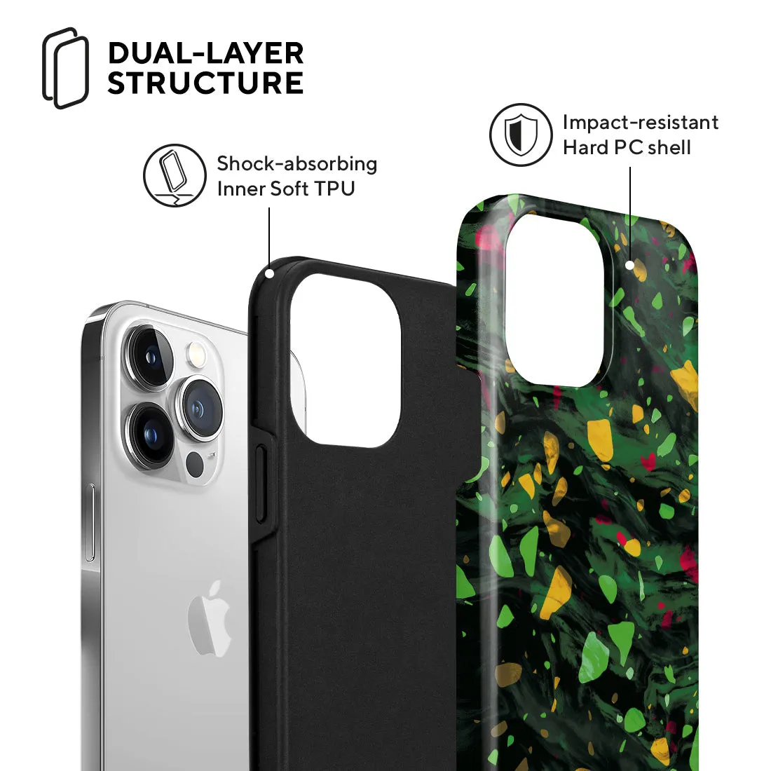 Malachite Terrazzo Gem Custom - iPhone 13 Pro Max Case