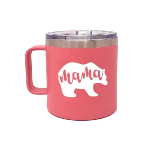 Mama Bear 15 oz Coral Camper Tumbler for Moms