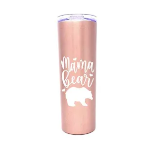 Mama Bear 20 oz Rose Gold Skinny Tumbler for Moms