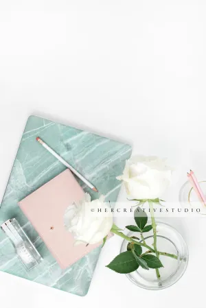 Marble Laptop with Roses