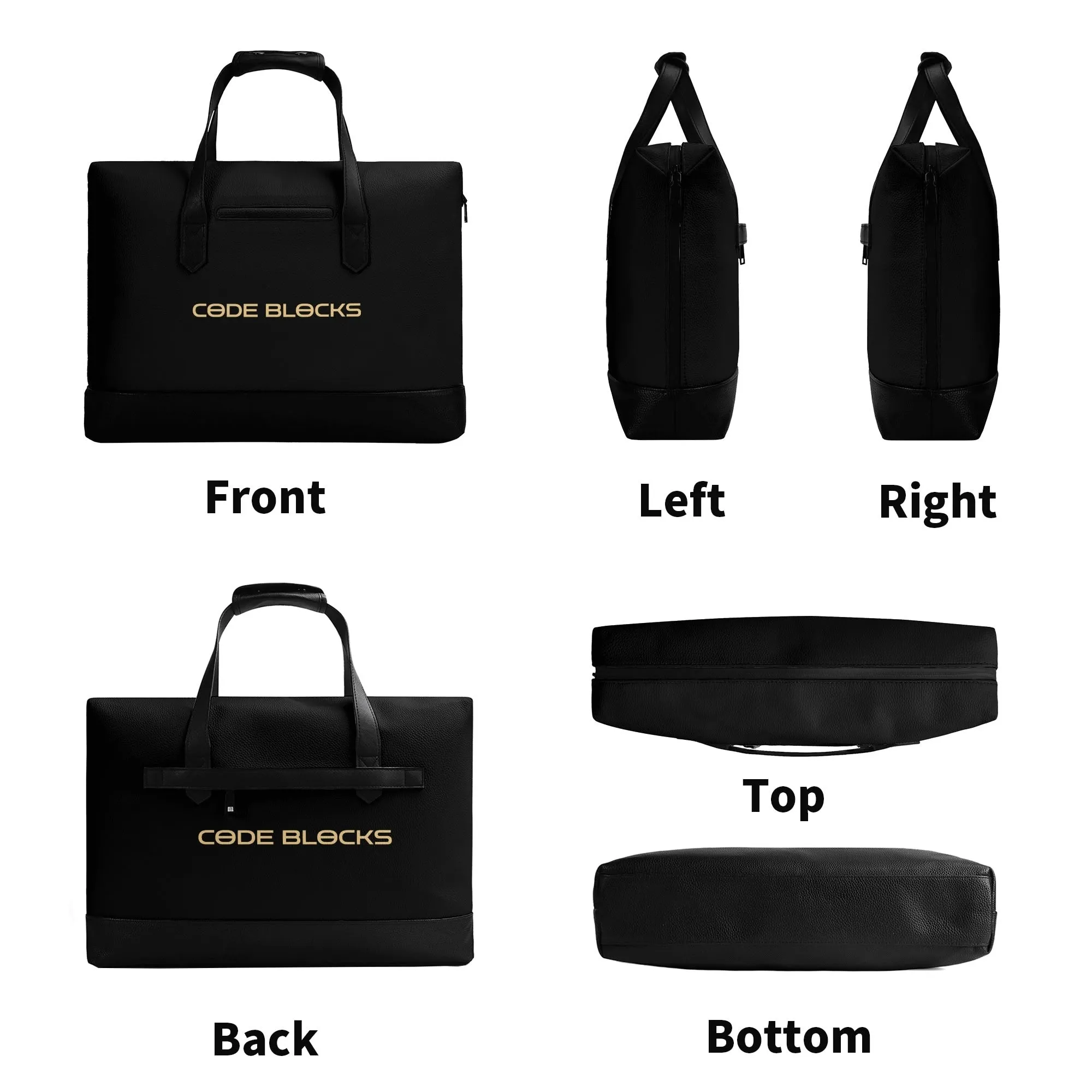 Mens PU Leather Briefcase Waterproof Business Bag