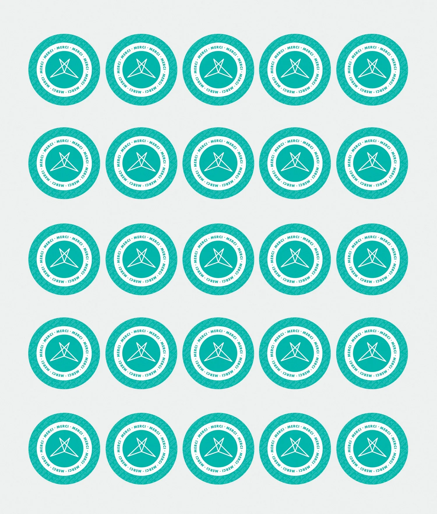 Merci circle sticker pack 25PCs