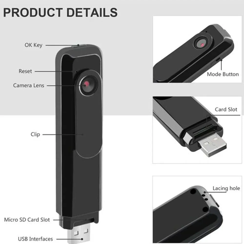 Mini Wearable Camera - 1080P Full HD Wide Angle