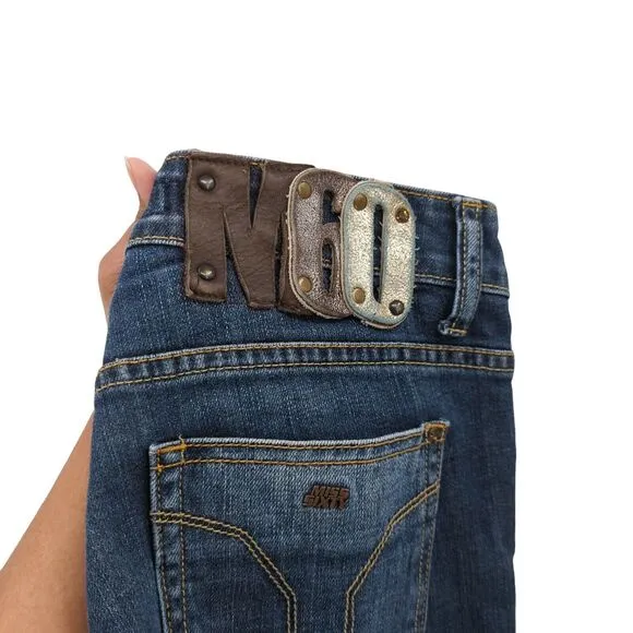 Miss Sixty Women 30 Radio Jeans Blue Skinny Low Rise Y2K Studded Embossed VTG