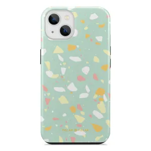 Mist Green Terrazzo Custom - iPhone 14 Plus Case