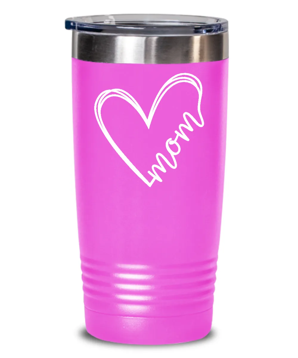 Mother's Day Mom Heart Tumbler Insulated Drink Travel Cup