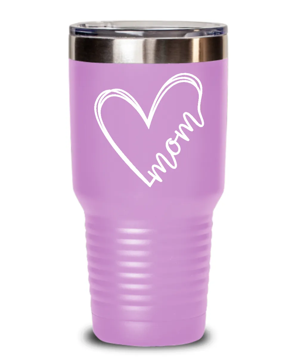Mother's Day Mom Heart Tumbler Insulated Drink Travel Cup
