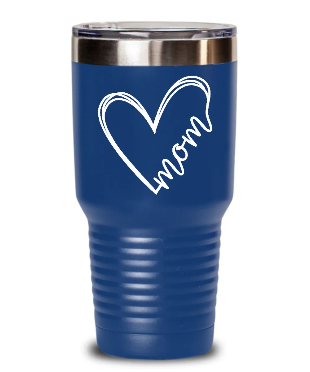 Mother's Day Mom Heart Tumbler Insulated Drink Travel Cup