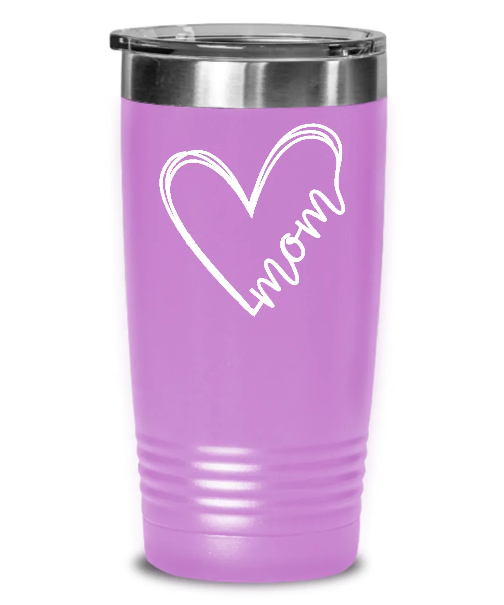 Mother's Day Mom Heart Tumbler Insulated Drink Travel Cup
