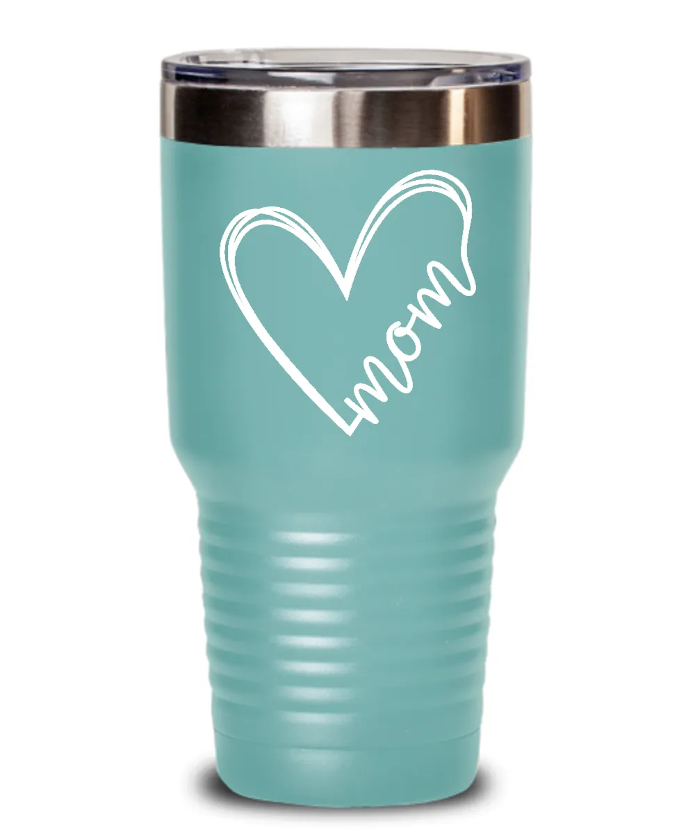 Mother's Day Mom Heart Tumbler Insulated Drink Travel Cup