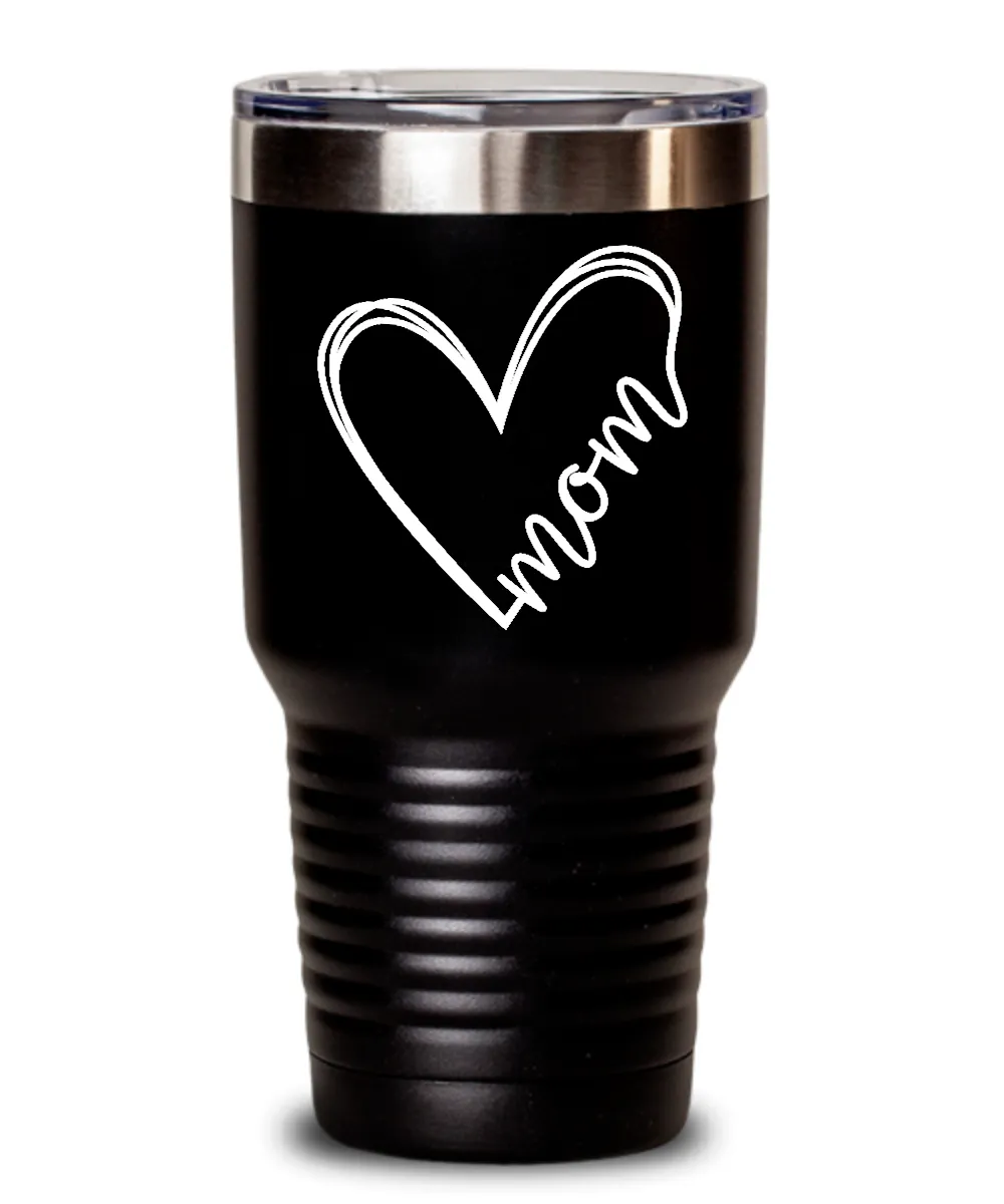 Mother's Day Mom Heart Tumbler Insulated Drink Travel Cup