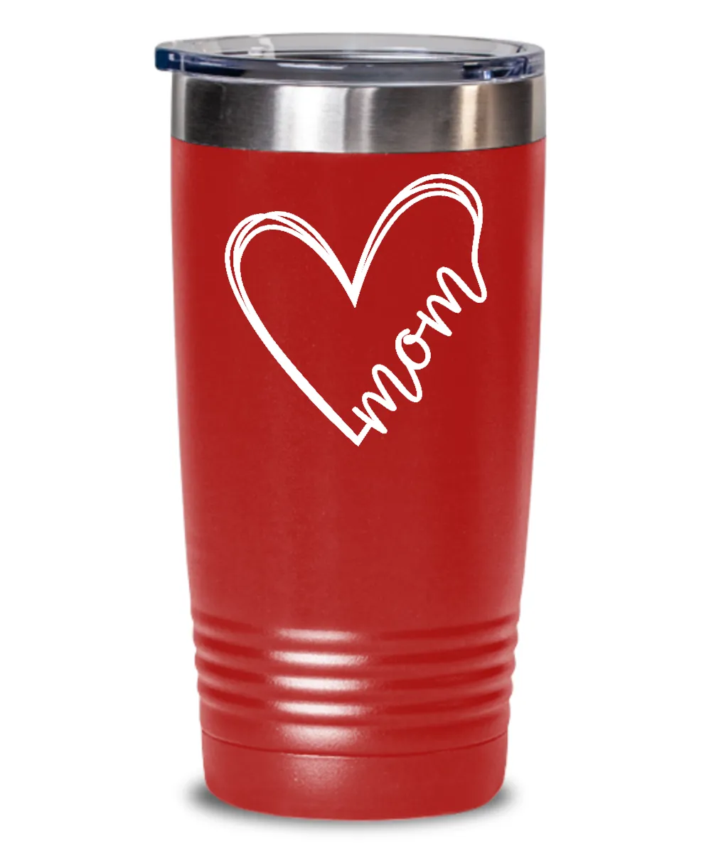 Mother's Day Mom Heart Tumbler Insulated Drink Travel Cup
