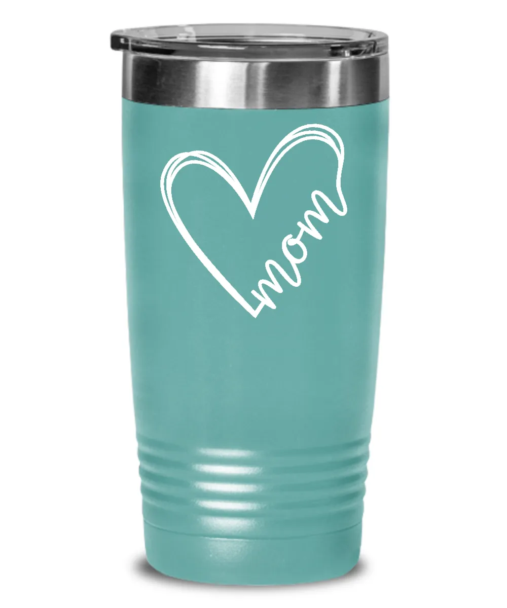 Mother's Day Mom Heart Tumbler Insulated Drink Travel Cup
