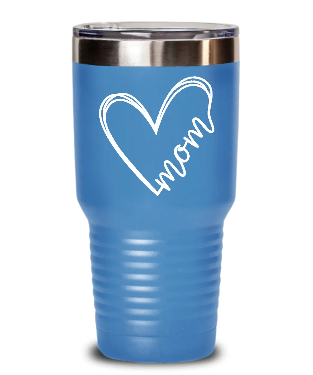 Mother's Day Mom Heart Tumbler Insulated Drink Travel Cup