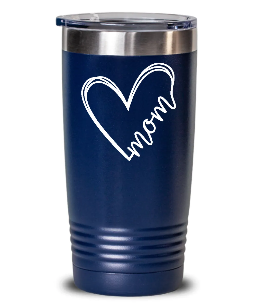 Mother's Day Mom Heart Tumbler Insulated Drink Travel Cup