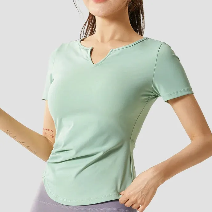 Move Like Diva Women's Seamless Short Sleeve Crop Top