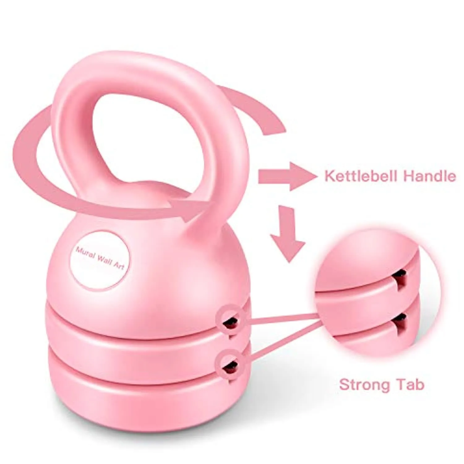 Mural Wall Art Kettlebell Weight Set 5-12 Pounds: Strength Training Adjustable Dumbbell Fitness Equipment for Home Gym Clearance Workout & Exercise Suitable for Women Men Kids