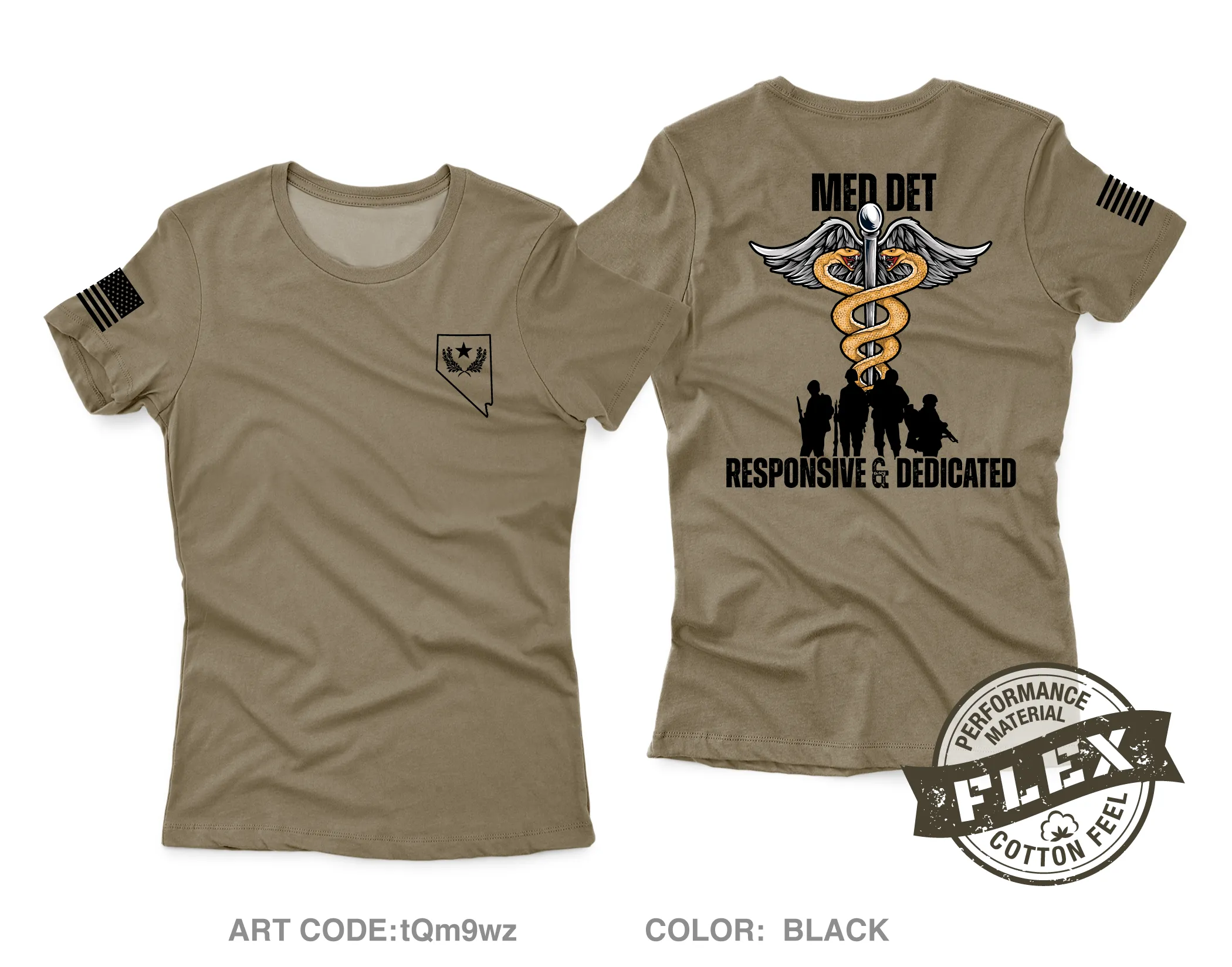 Nevada Army National Guard Medical Detachment Core Women's SS Flex Performance Tee - tQm9wz