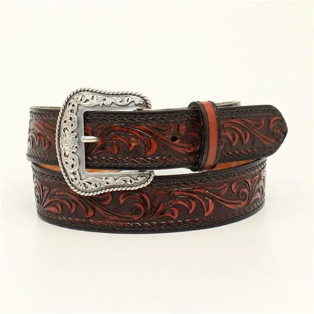 Nocona Belts Tucson Stitched Edge Embossed Belt & Buckle