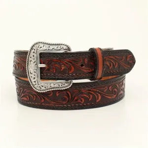 Nocona Belts Tucson Stitched Edge Embossed Belt & Buckle