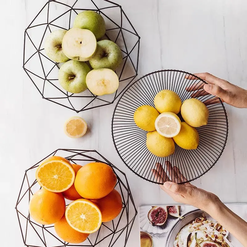 Nordic Style Metal Fruit and Vegetable Storage Basket Holder