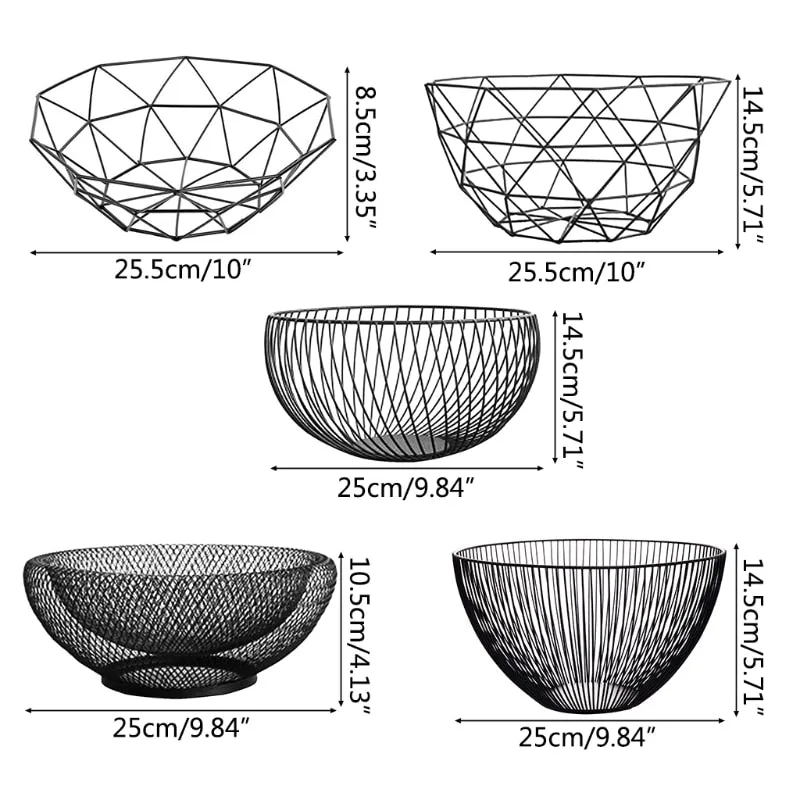 Nordic Style Metal Fruit and Vegetable Storage Basket Holder