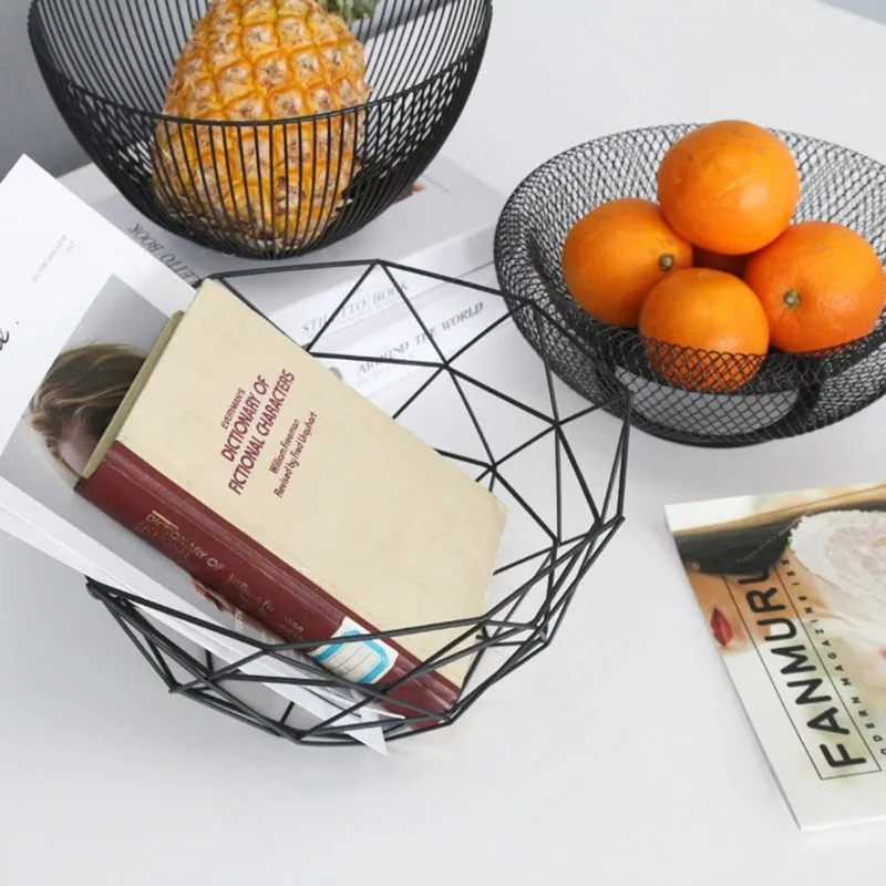 Nordic Style Metal Fruit and Vegetable Storage Basket Holder