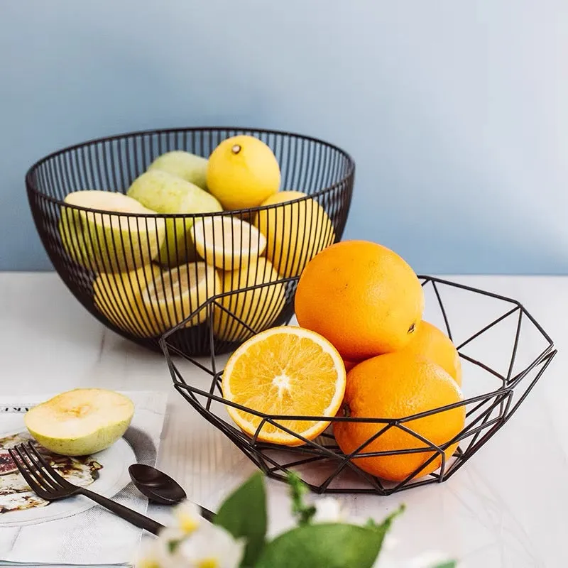 Nordic Style Metal Fruit and Vegetable Storage Basket Holder